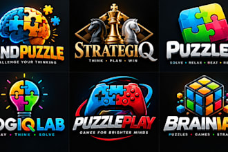 design a professional puzzle, brain game, gaming, or strategy logic game logo