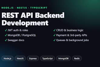 develop a rest API backend using nodejs nestjs and express