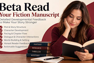 beta read your fiction manuscript and provide development book critique feedback