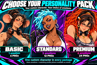create a custom pngtuber avatar with expressive cartoon character design