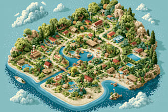 draw a unique vector or isometric map