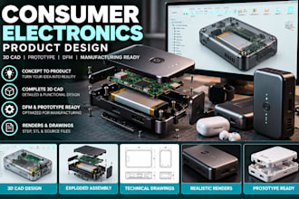 design consumer electronics product 3d cad prototype dfm manufacturing ready