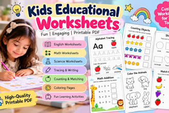 design fun educational worksheets for kids