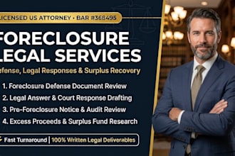 review pre foreclosure legal documents and notices as a US attorney