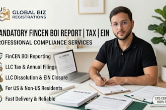 file mandatory fincen boi report for USA llc, corporation, tax filing, close ein