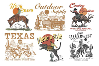 make vintage rodeo cowboy graphic tee design