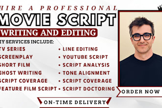 do screenplay movie script film script for tv series feature film short film