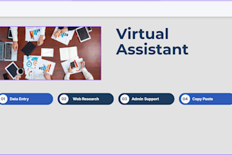 be your professional virtual assistant for data entry and web research