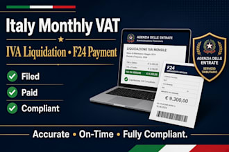 file italy monthly vat, iva liquidation and f24 payment