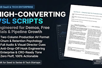 write a high converting vsl script for b2b saas and tech