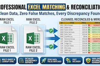 match, reconcile, and cross reference two excel sheets