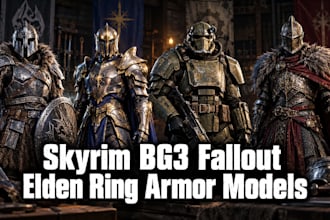 make bannerlord, skyrim, bg3, l4d2, elden ring, fallout, witcher 3 model assets