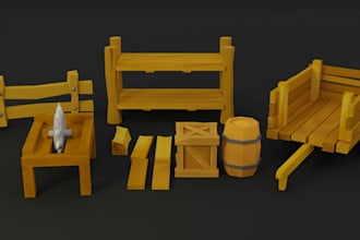 create low poly 3d models and props for roblox or games