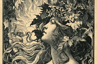 create detailed vintage engraving and etching illustration