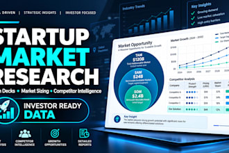 do market research and competitor analysis for startup pitch decks