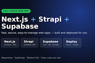develop a full stack web app with nextjs strapi and supabase