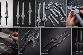 custom weapon pepakura cosplay props eva foam pepakura template 3d printable stl