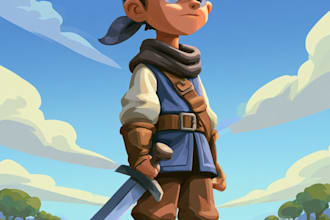 draw 2d game character illustration
