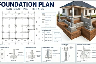 create structural, framing and foundation plans for wood, steel and concrete