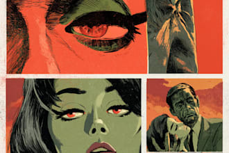 draw retro illustration with vintage comic style