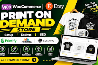 woocommerce etsy print on demand store printify printful gelato listings SEO