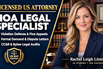 draft an effective hoa violation response letter as a US attorney
