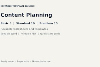 provide content calendar and planning templates