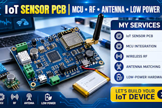 design iot sensor pcb with mcu, wireless rf, antenna and low power hardware