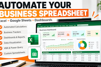 create an automated excel google sheets business tracker