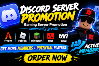 discord server promotion discord advertising fivem roblox minecraft promotion