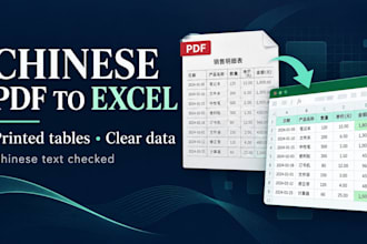 extract chinese PDF and image tables into excel or CSV