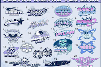 design y2k grunge streetwear logo