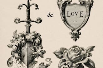 draw artwork with vintage illustration style