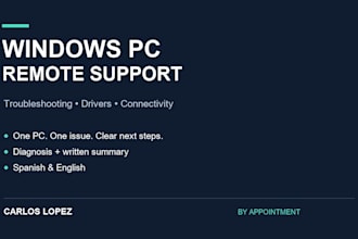 diagnose windows PC issues and provide remote technical support