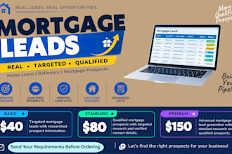 generate targeted mortgage leads, home loan leads  and qualified prospects