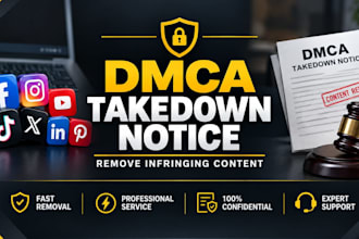 remove delete takedown harassing, defaming, copyright, leaked content under dmca