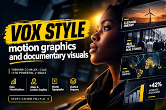 design your vox style motion graphics and documentary visuals