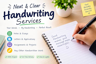 do neat and clean handwritten notes
