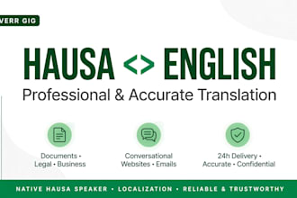 accurately translate hausa to english and english to hausa