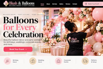 design wix balloon website balloon decorator party decor delivery website
