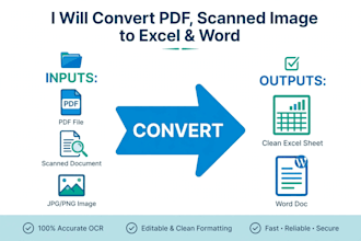 convert PDF to excel, PDF to word and image to excel accurate