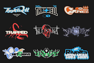 create streetwear y2k grunge logo design