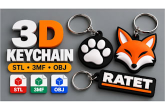 create custom 3d printable keychain stl 3mf and obj