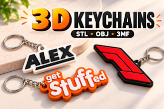 create custom 3d printable keychain stl 3mf and obj