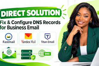 fix dns records for business email on fastmail yandex mail or titan email