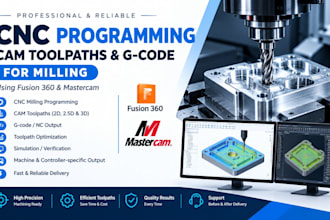 do cnc programming, cam toolpaths gcode for milling using fusion360, mastercam