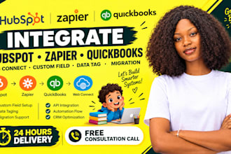 integrate hubspot zapier quickbooks web connect custom field data tag migratio