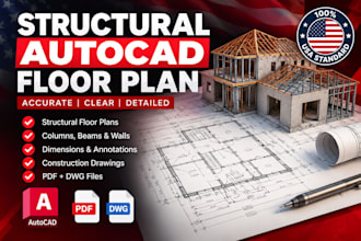 create structural autocad floor plans and detailed drawings
