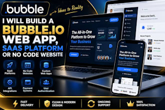 build a bubble io web app, saas platform or no code website
