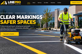 design wix parking lot striping website pavement marking contractor website
